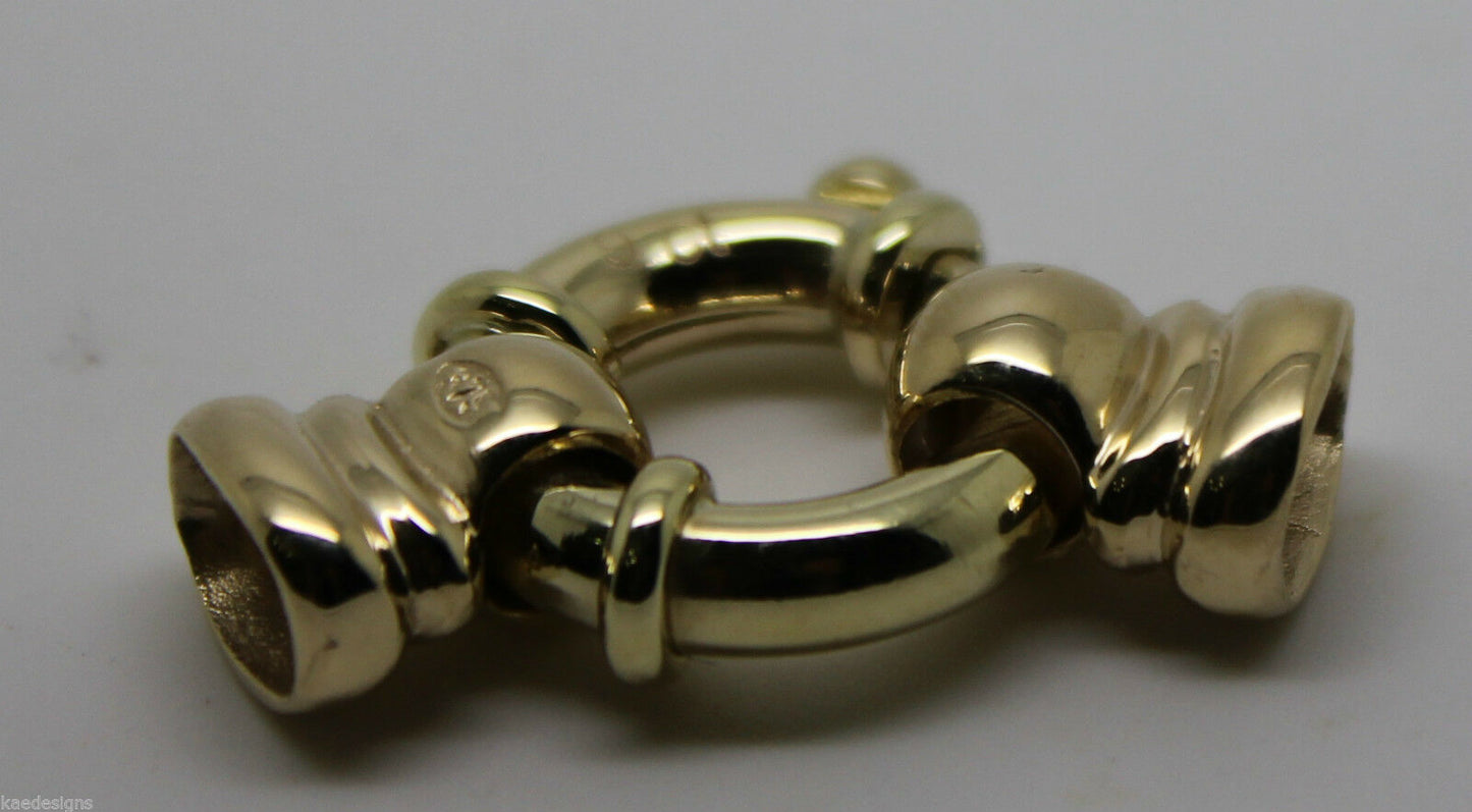 Kaedesigns, New 16mm Genuine 9ct 375 Large Yellow, Rose or White Gold Bolt Ring Clasp With Ends