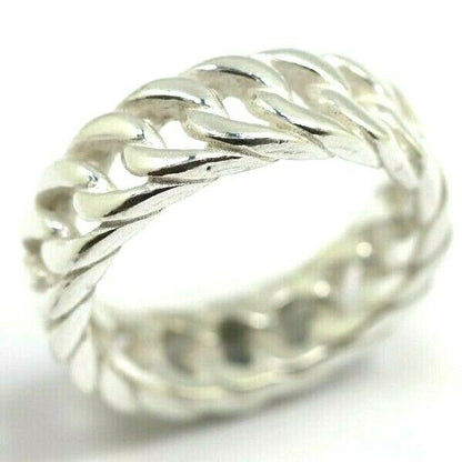 Genuine New Size M Sterling Silver Chain Link Ring