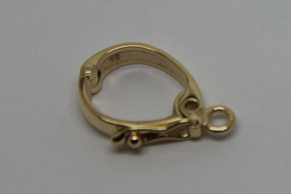 Genuine 15mm 9ct or 18ct Yellow gold Enhancer Bail Clasp + jump ring & safety latch