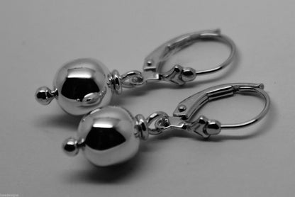 Sterling Silver Ball Earrings 8mm Continental Clip Earrings