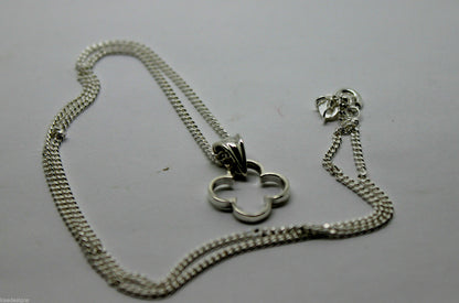 Genuine Sterling Silver 925,  Four Leaf Clover Pendant & Sterling Silver Chain