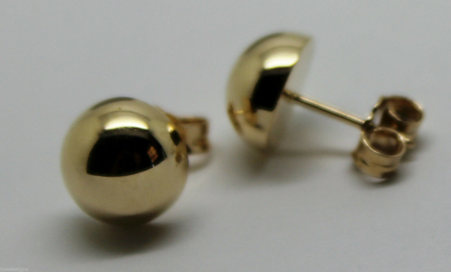 Genuine 9ct 9K Solid Yellow, Rose or White Gold 10mm Stud Half Ball Earrings