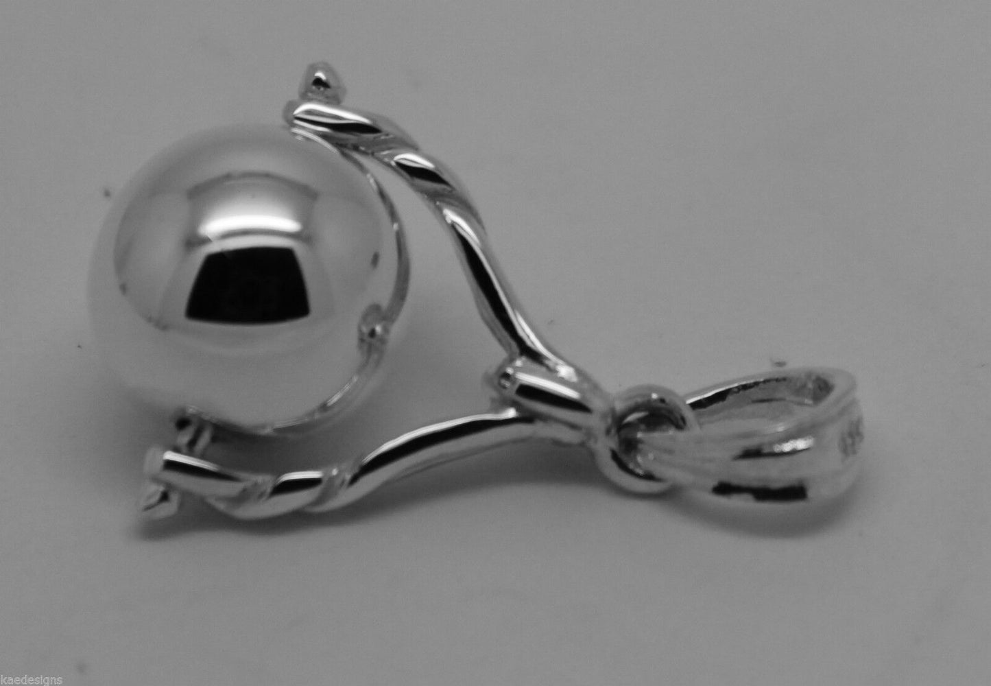 Genuine New Sterling Silver 925 10mm Ball Spinner Pendant