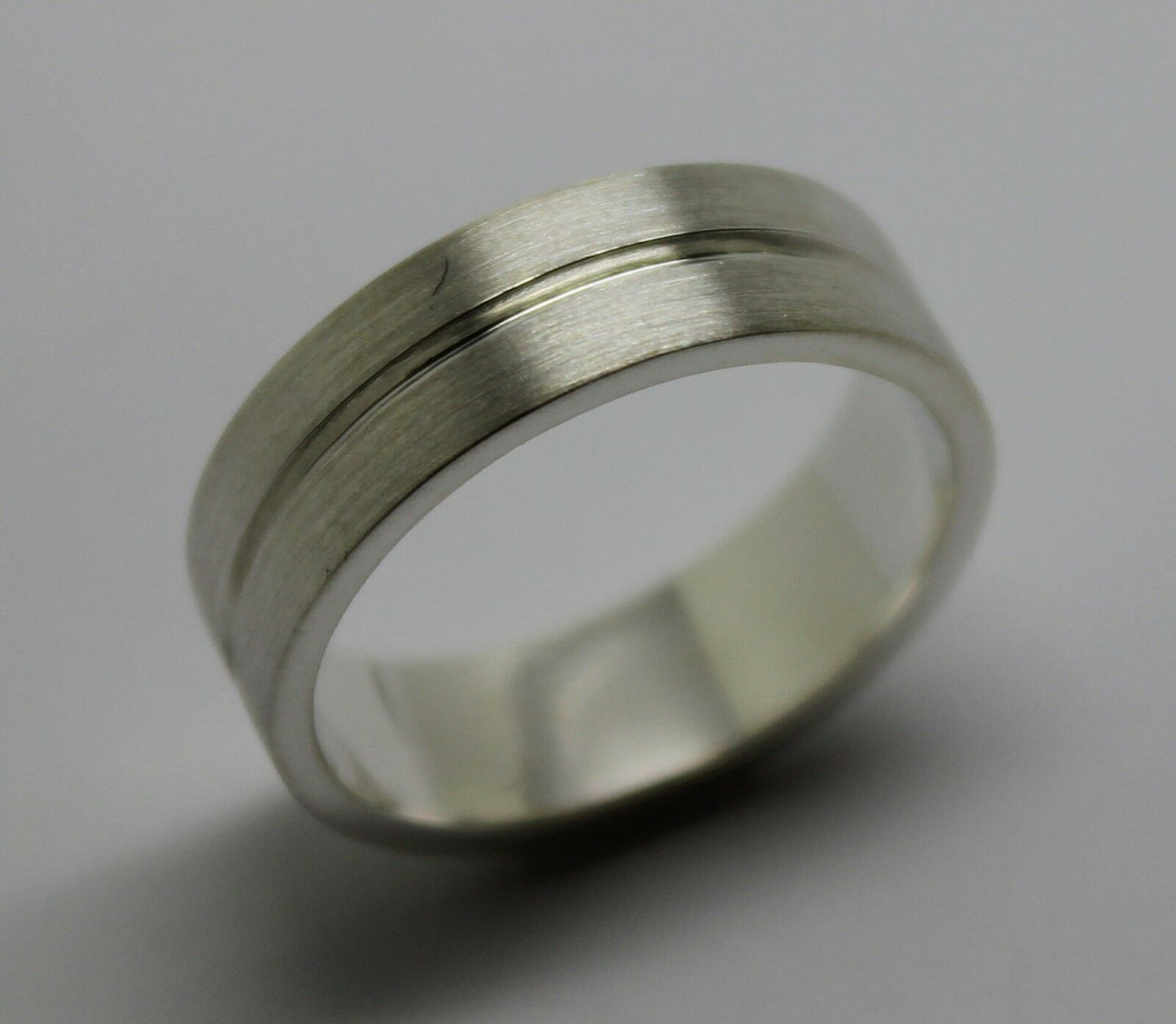 Genuine Solid Sterling Silver 925 Brushed Wedding Band Ring Hallmarked 925