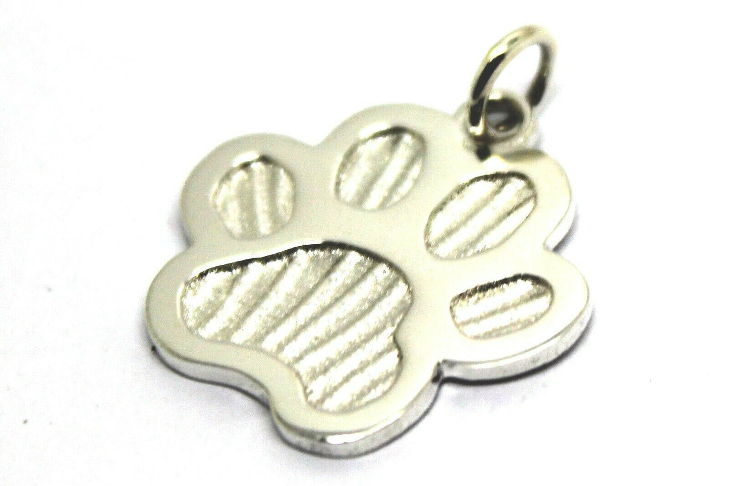 Large Sterling Silver 925 Dog Animal Paw Print Pendant