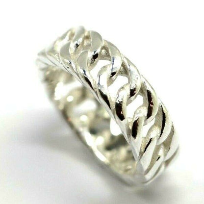 Genuine New Size M Sterling Silver Chain Link Ring