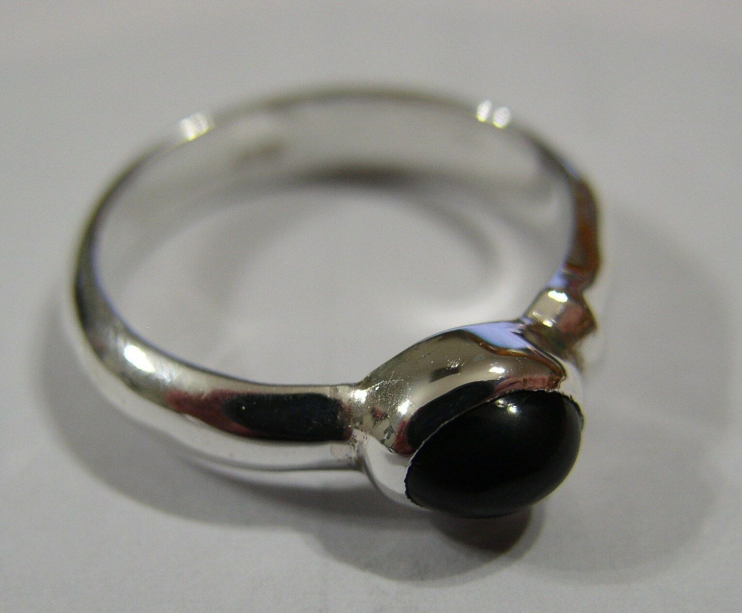 Genuine Sterling Silver 925 Black Oval Ring