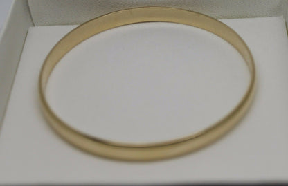 Genuine 9ct 9kt FULL SOLID Heavy Yellow, Rose or White gold 5mm wide half round 57mm inside diameter