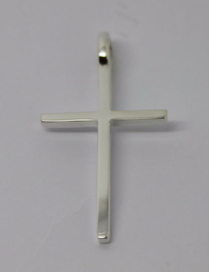 Kaedesigns, Genuine Solid New Sterling Silver Thin Medium Plain Cross Pendant