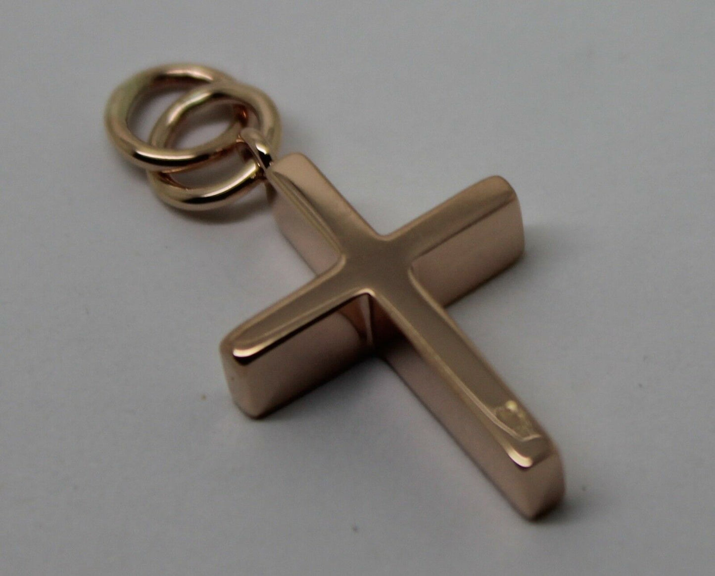 Kaedesigns, Genuine Solid Thin 9ct 9K Yellow, Rose or White Gold Plain Cross Pendant Double Bail