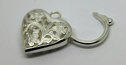 Kaedesigns New Sterling Silver Largest Heavy Large Heart Locket Padlock Filigree