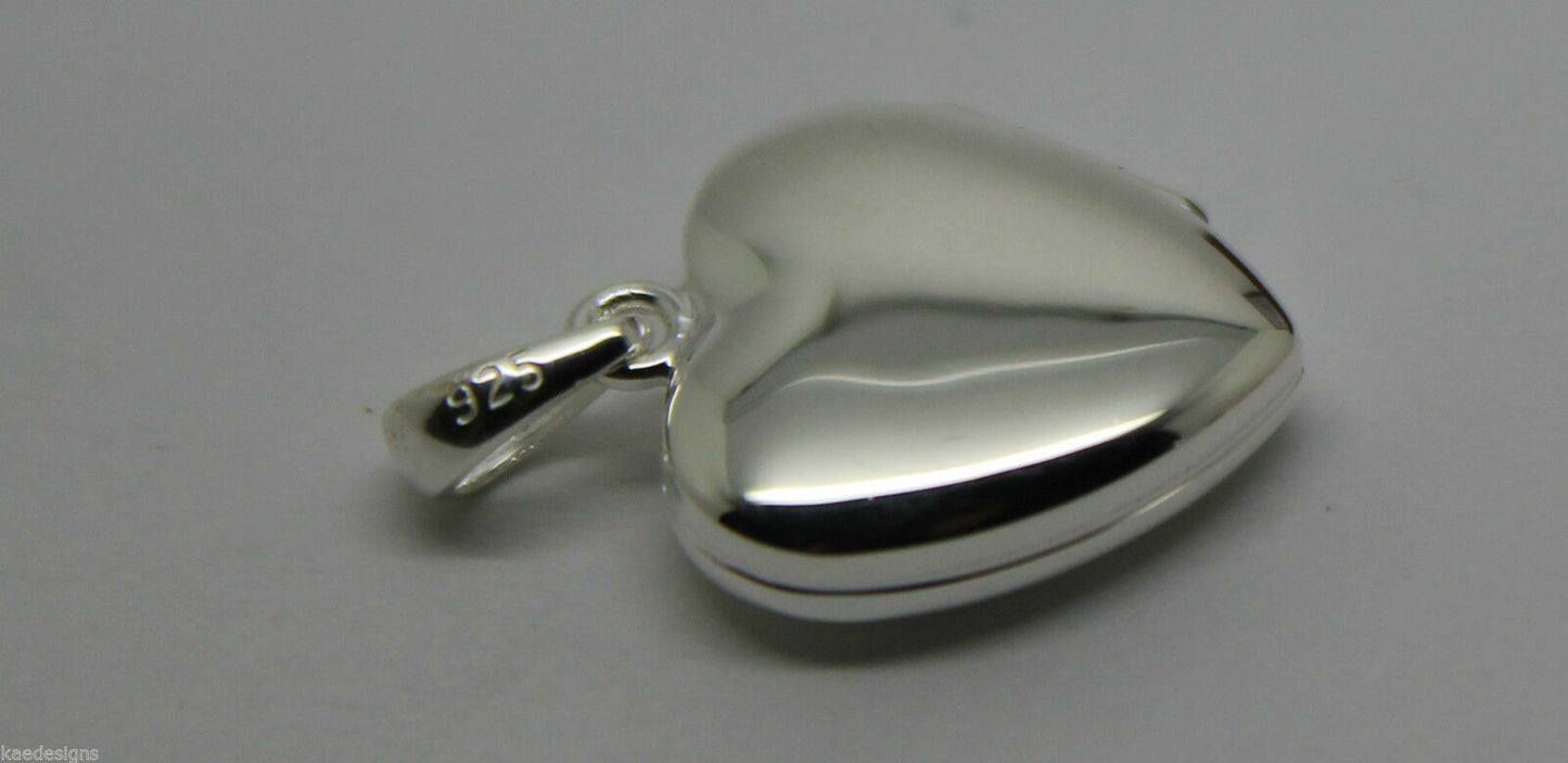 Genuine Sterling Silver Small Heart Locket Pendant With 2 Photos