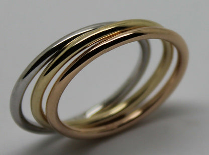 Kaedesigns, Genuine Solid Stackable Rings 9ct Yellow, White And Rose Gold Bands