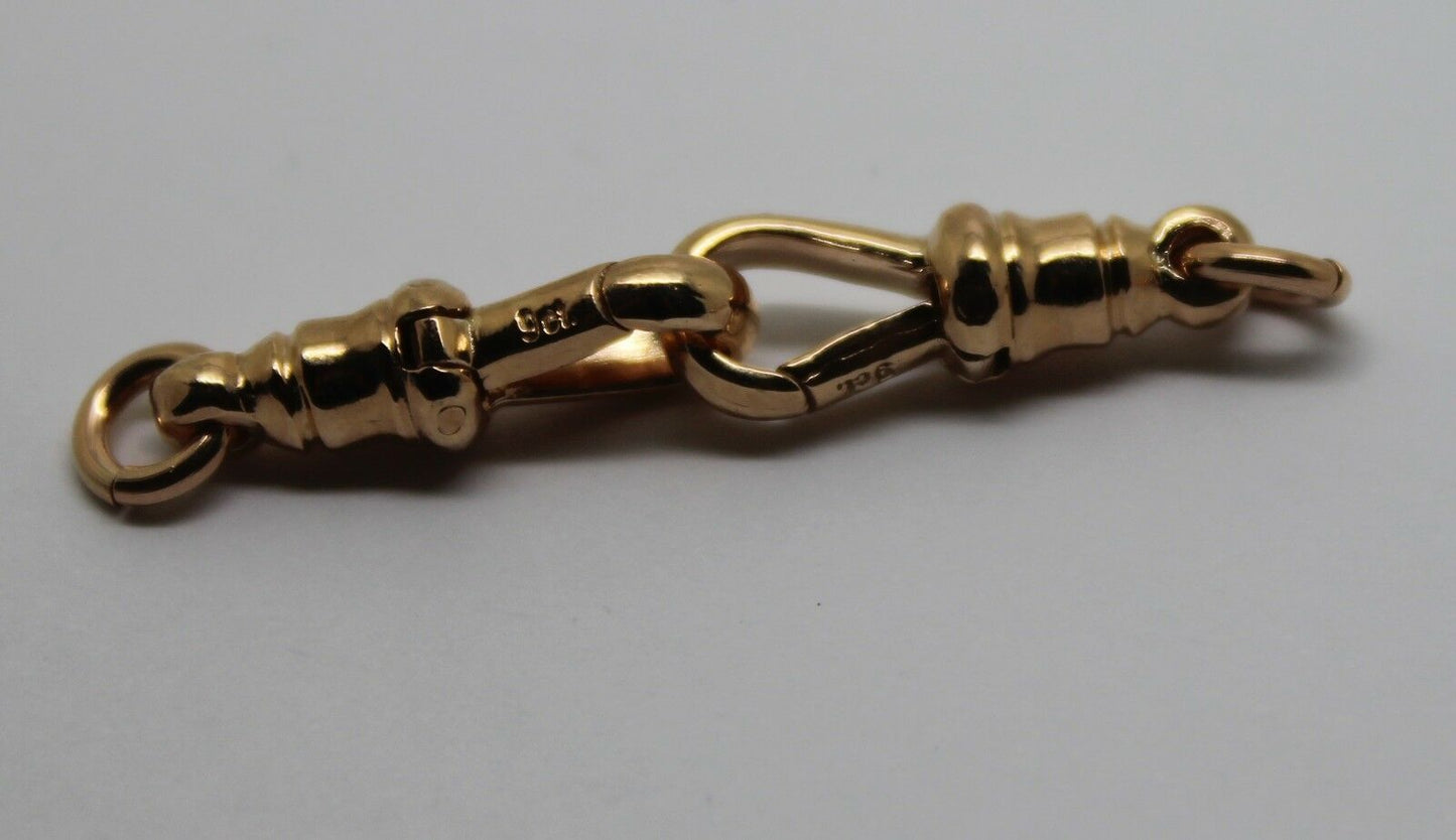 Genuine 9ct 2 X Yellow or Rose Gold Albert Swivel Clasp 19mm + Jump Rings