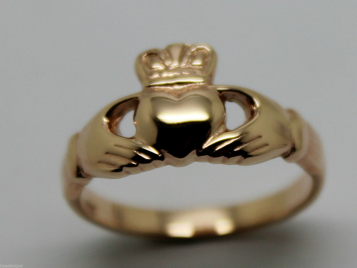 Genuine 9ct 375 Solid Yellow, Rose or White Gold Claddagh Celtic Friendship Ring In Your