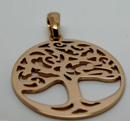 Heavy Solid 9ct Yellow Or Rose Or White Gold Large Tree Of Life Large Pendant