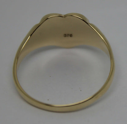 Kaedesigns New Size R Genuine Large 9ct Yellow, Rose or White Gold Heart Signet Ring