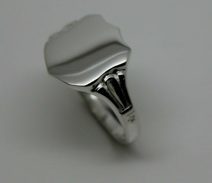 Kaedesigns New Sterling Silver Shield Large Signet Ring In Your Ring Size