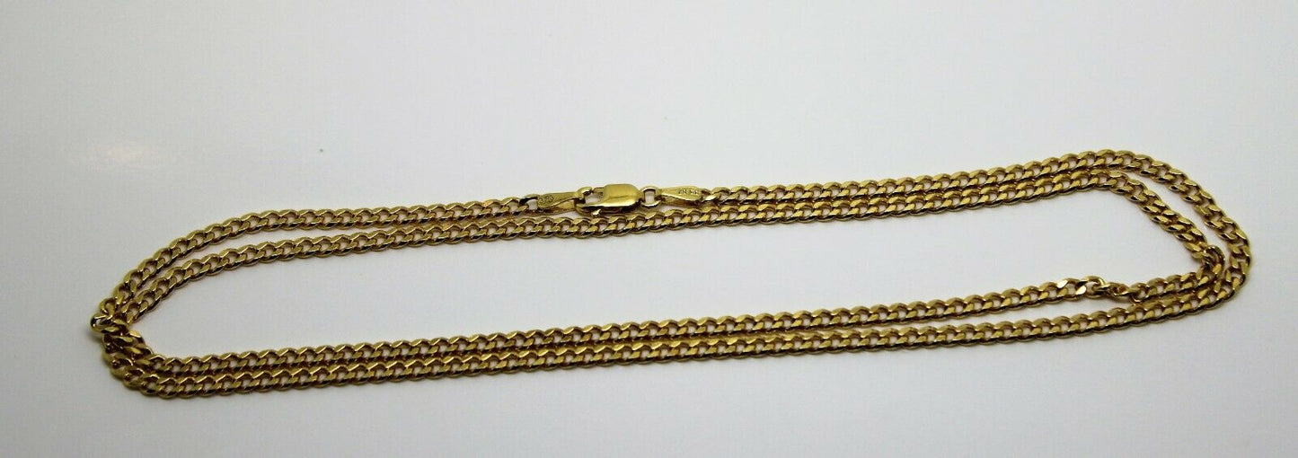 Genuine 9ct Yellow Gold Kerb Curb Chain Necklace 55cm 7.84gms