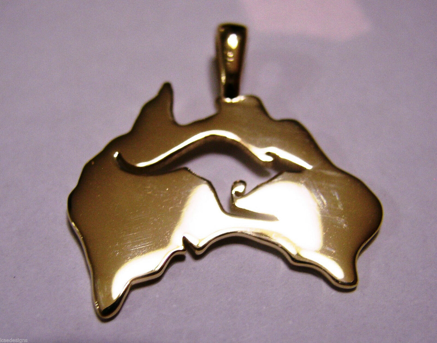 9ct Yellow Gold Or White Gold Or Rose Gold 375 Australia & Kangaroo Pendant 422