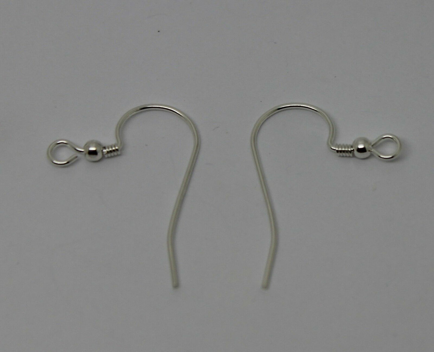 Genuine 925 Sterling Silver Bead & Coil Hooks For Earrings