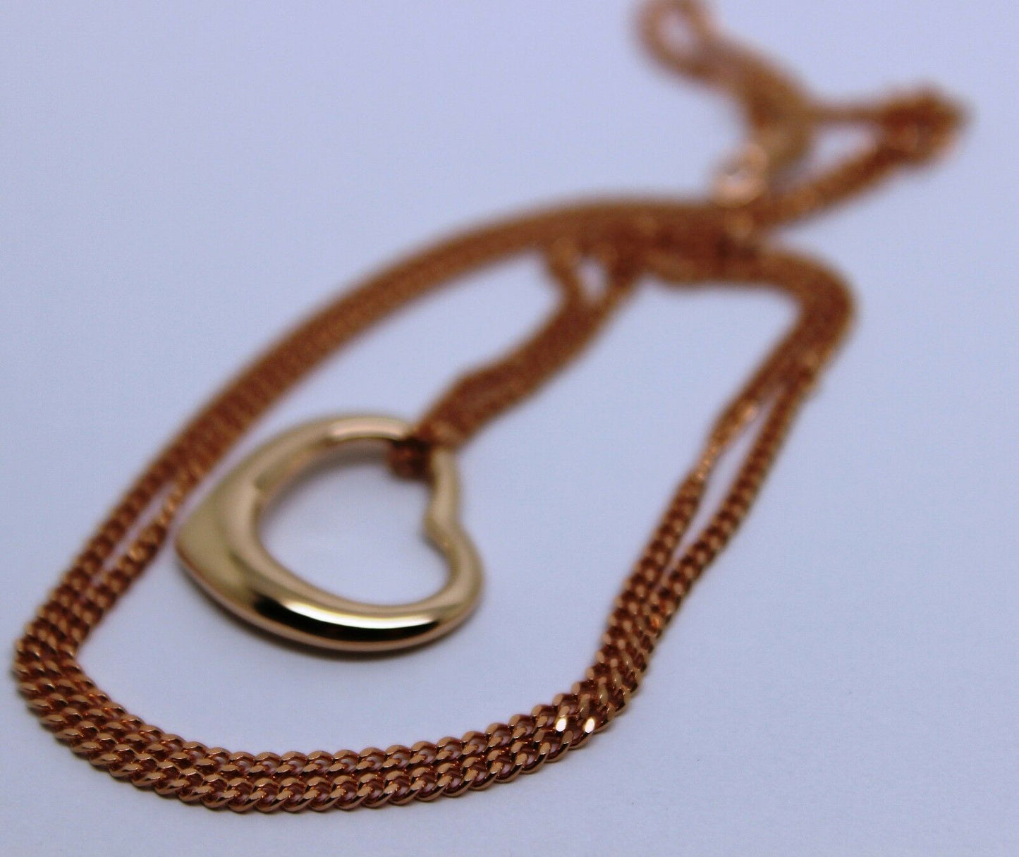 New 9ct 9kt Rose Gold / 375 Belcher Chain Necklace 44cm + Heart Pendant