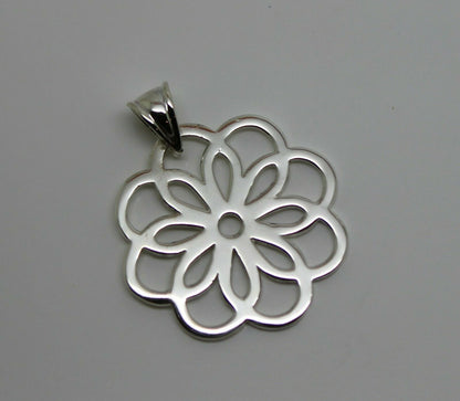 Kaedesigns Genuine Sterling Silver 925 Flower Large Pendant