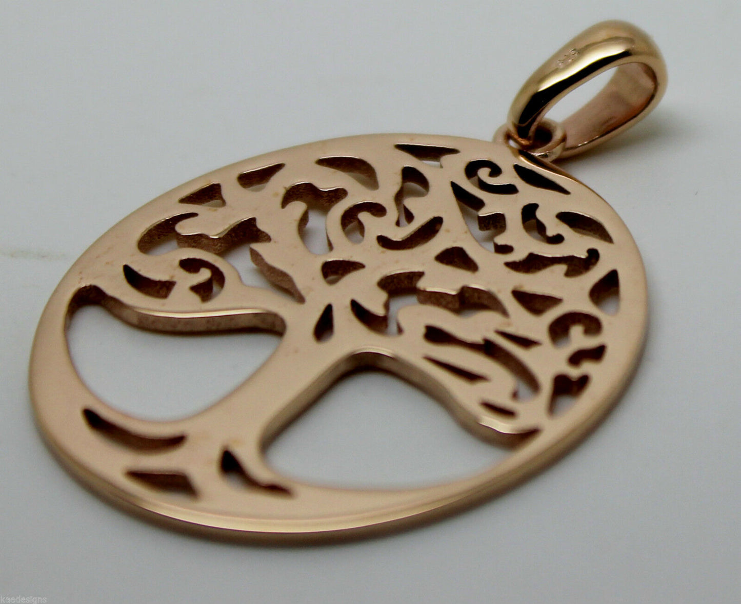 Heavy Solid 9ct Yellow Or Rose Or White Gold Large Tree Of Life Large Pendant