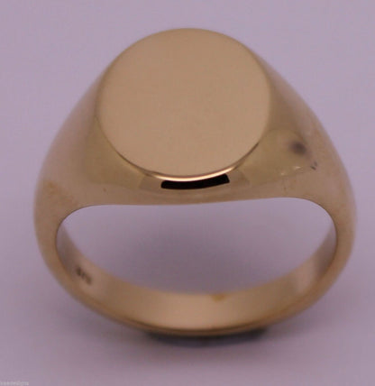 Heavy Solid 9ct White Or Rose Or Yellow Gold Oval Signet Ring Size M,N Or O