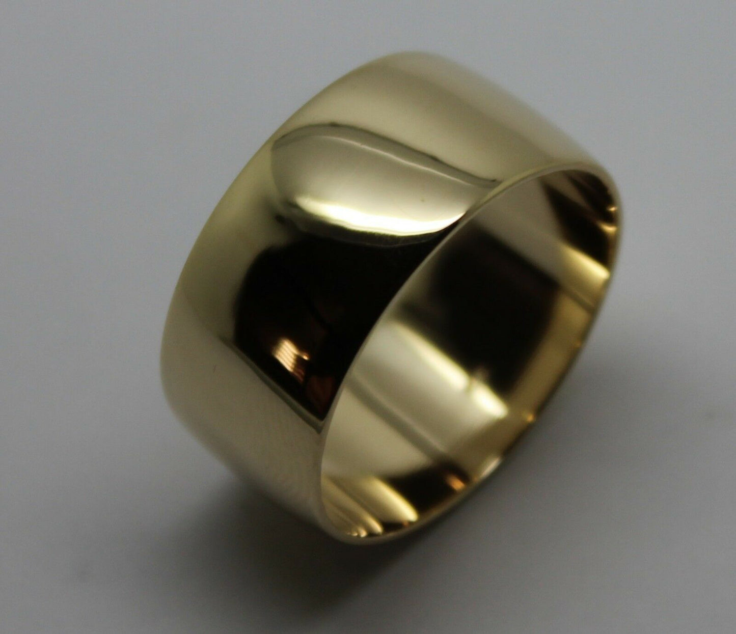 Genuine New Size W Genuine 9K 9ct Yellow Gold Full Solid 10mm Wide Band Ring