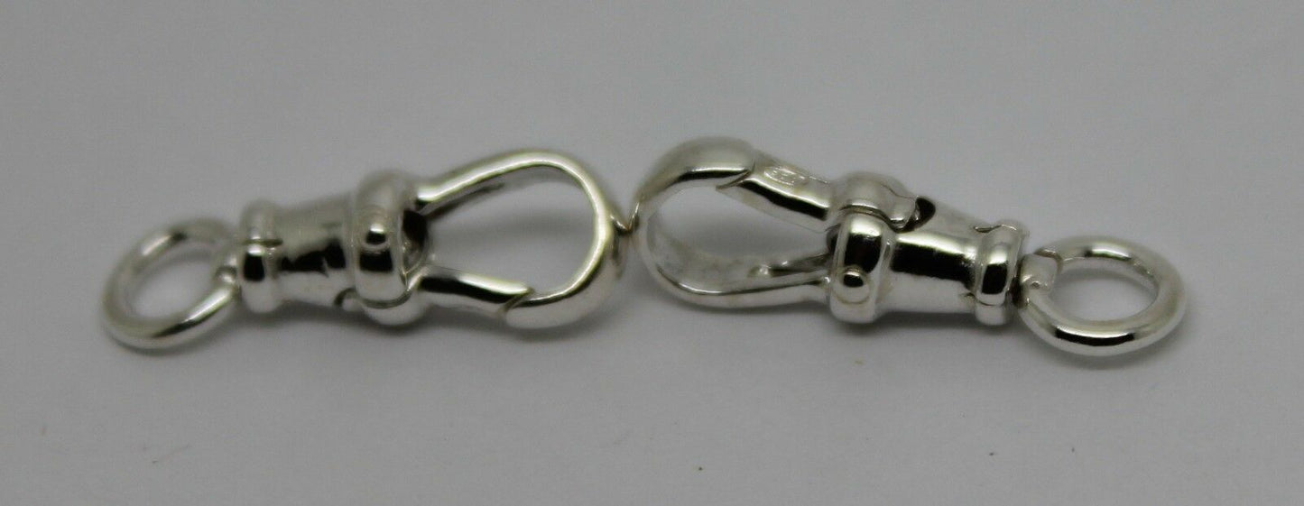 Genuine 2 X  New Solid Sterling Silver Albert Swivel Clasp 19mm