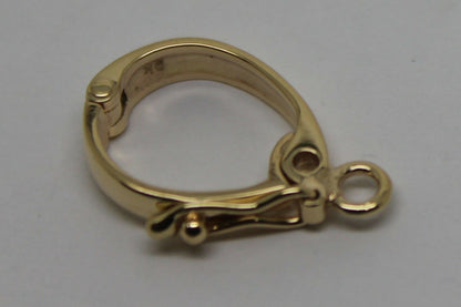 Genuine 15mm 9ct or 18ct Yellow gold Enhancer Bail Clasp + jump ring & safety latch