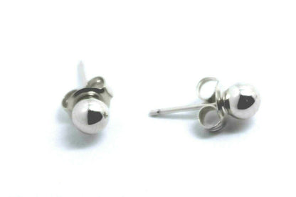 Kaedesigns Genuine 14ct 14k White Gold 3mm Stud Ball Earrings