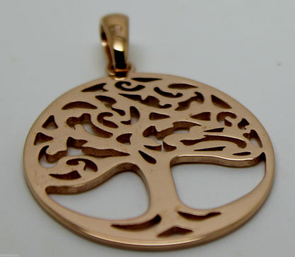 Heavy Solid 9ct Yellow Or Rose Or White Gold Large Tree Of Life Large Pendant