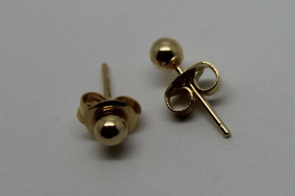 Kaedesigns, Genuine 14ct Yellow Gold 3mm Stud Ball Earrings