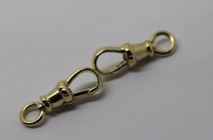 Genuine 9ct Solid 2 X Yellow Gold Albert Swivel Clasp 19mm Size