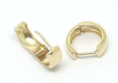 Genuine 9ct 9K Yellow Gold Small Hoop Oval Earrings 4.7mm Width 10mm diameter