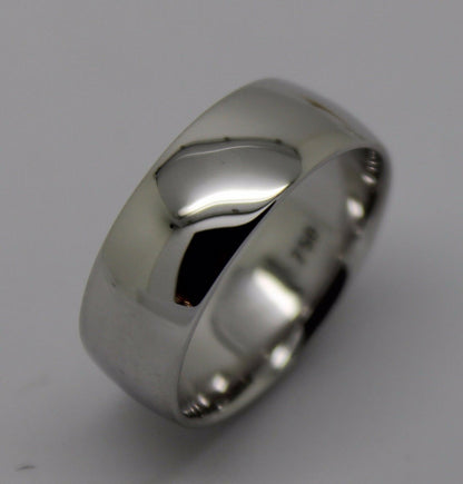 Genuine 18ct Hallmarked 750 Heavy White Gold Full Solid 7mm Wedding Band