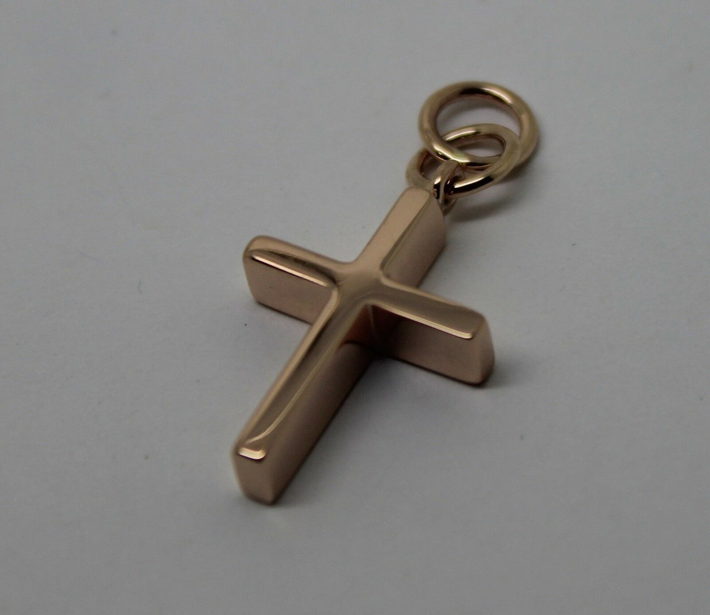 Kaedesigns, Genuine Solid Thin 9ct 9K Yellow, Rose or White Gold Plain Cross Pendant Double Bail