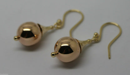 Genuine 9ct Yellow & Rose Gold 12mm Ball Earrings