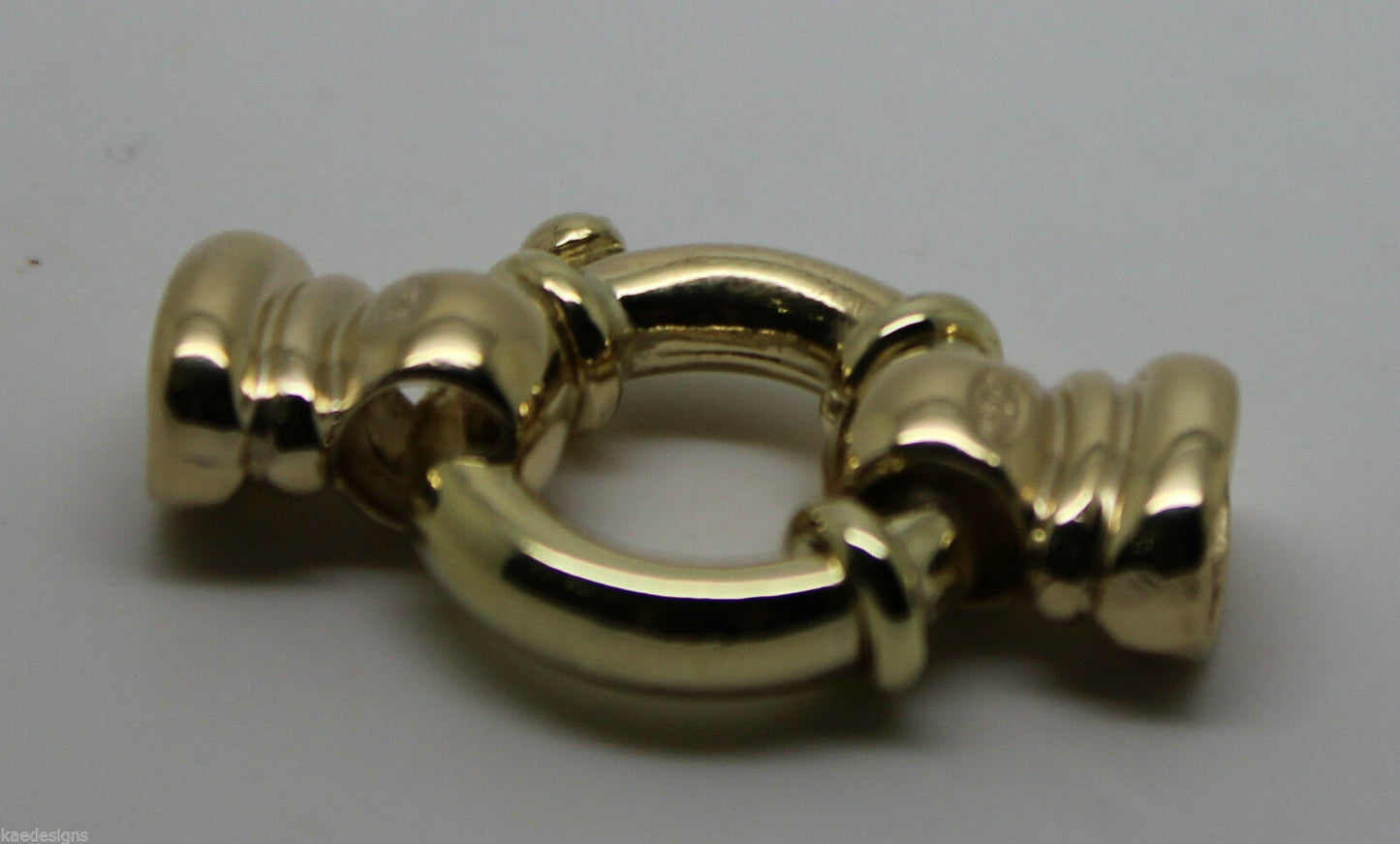 Kaedesigns, New 16mm Genuine 9ct 375 Large Yellow, Rose or White Gold Bolt Ring Clasp With Ends