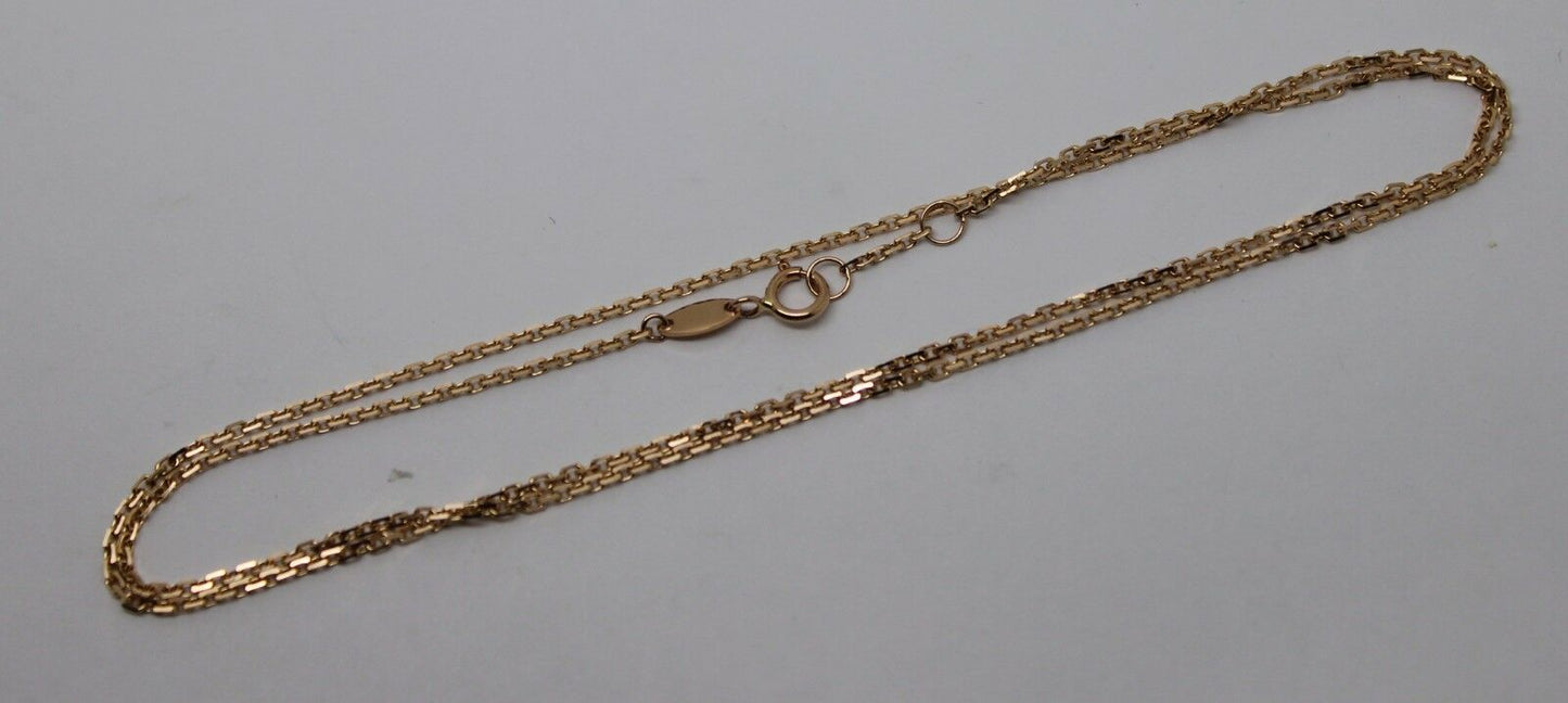 Genuine 750 18k 18ct Rose Gold Box Chain 44cm 2.71g