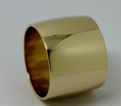 Size M / 6  Huge Genuine 9K 9ct Yellow, Rose or White Gold Full Solid 16mm Extra Wide Band Ring