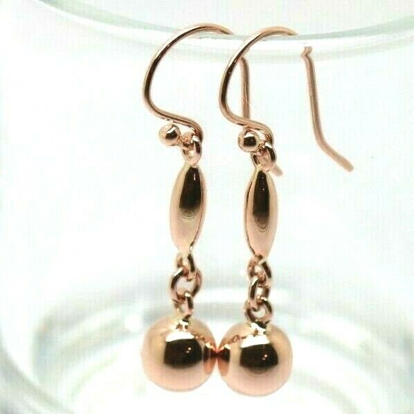 Kaedesigns, 9ct 9kt Yellow Or White Or Rose Gold 8mm Ball Long Drop Earrings