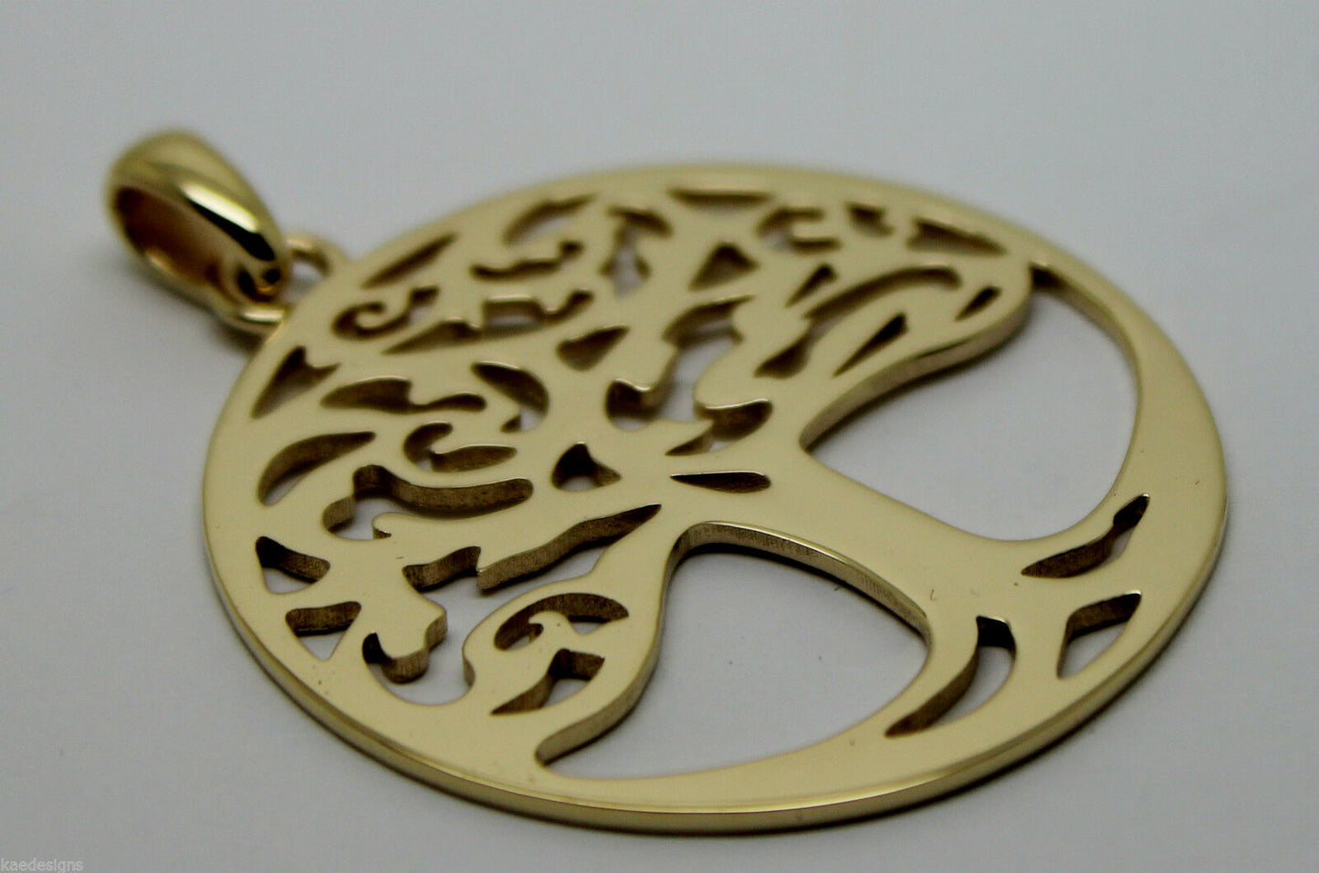 Heavy Solid 9ct Yellow Or Rose Or White Gold Large Tree Of Life Large Pendant