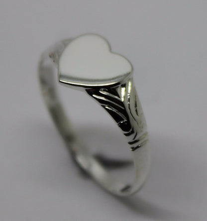 Kaedesigns New Solid New Sterling Silver Heart Signet Ring Size M