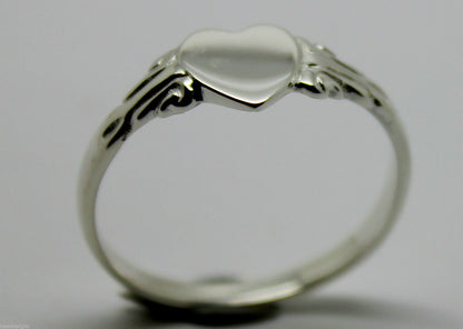 Kaedesigns, Genuine 925 New Childs Solid Sterling Silver Heart Signet Ring