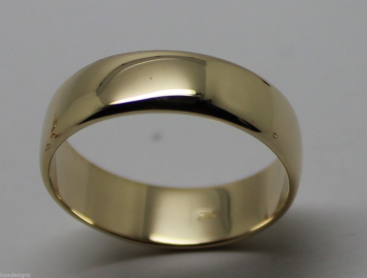 6mm Genuine Solid 9ct 9k Yellow Gold Wedding Band Ring Size N/7 To Z+4/15