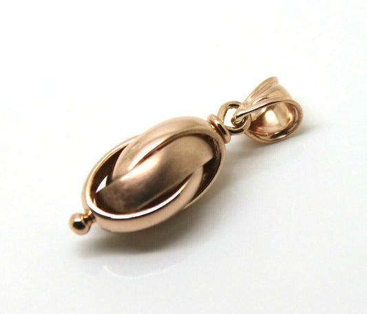 Genuine New 9ct 9k Yellow, Rose or White Gold Oval Belcher Ball Pendant Matt & Polished finish