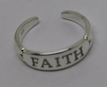 Kaedesigns, Genuine New Solid Sterling Silver 925 Faith Toe Ring